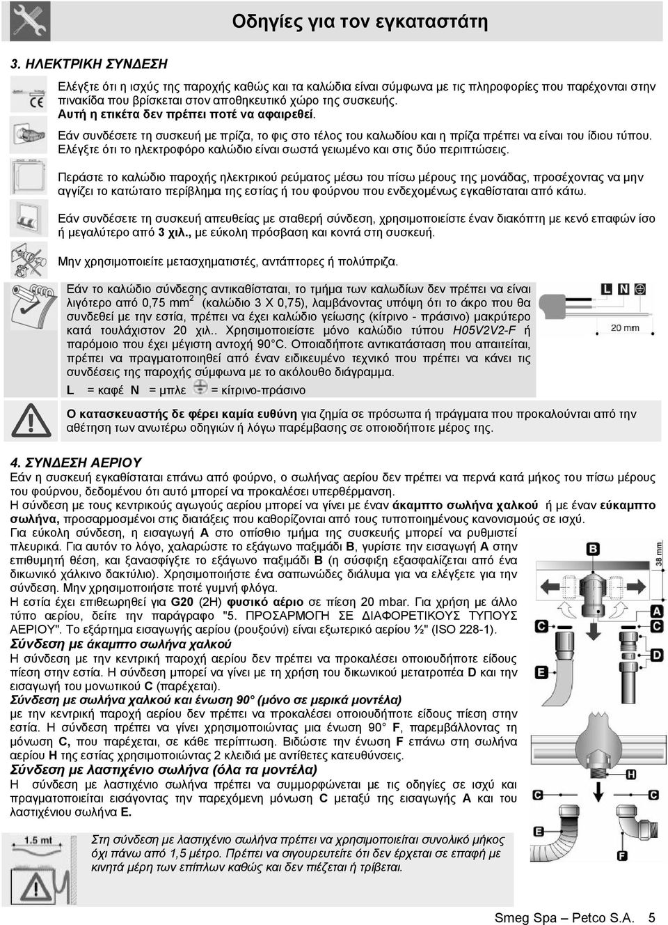 Αυτή η ετικέτα δεν πρέπει ποτέ να αφαιρεθεί. Εάν συνδέσετε τη συσκευή με πρίζα, το φις στο τέλος του καλωδίου και η πρίζα πρέπει να είναι του ίδιου τύπου.