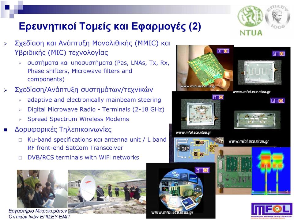 and electronically mainbeam steering Digital Microwave Radio - Terminals (2-18 GHz) Spread Spectrum Wireless Modems Δορυφορικές