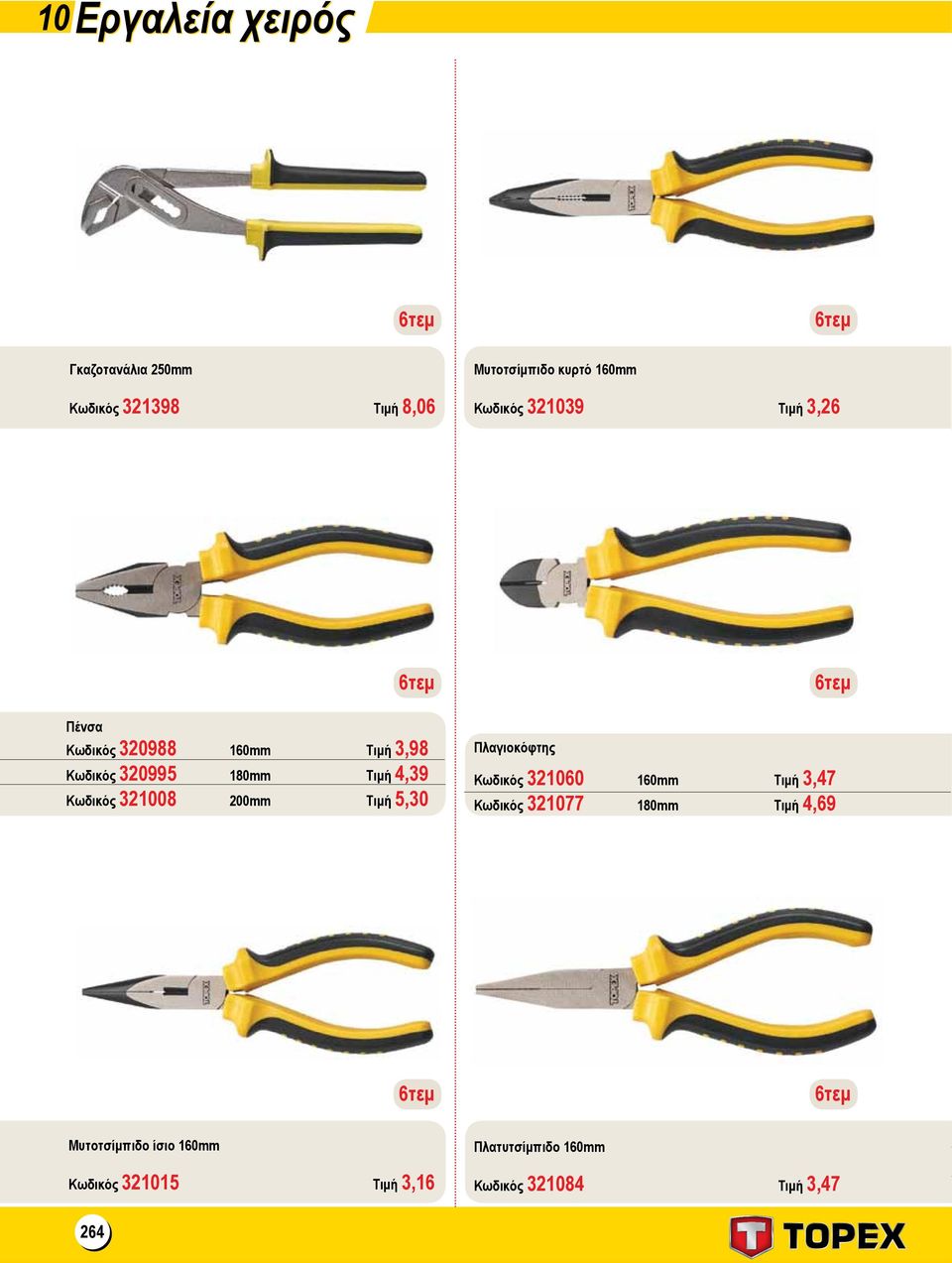 321008 200mm Τιμή 5,30 Πλαγιοκόφτης Κωδικός 321060 160mm Τιμή 3, 4 7 Κωδικός 321077 180mm Τιμή 4,69