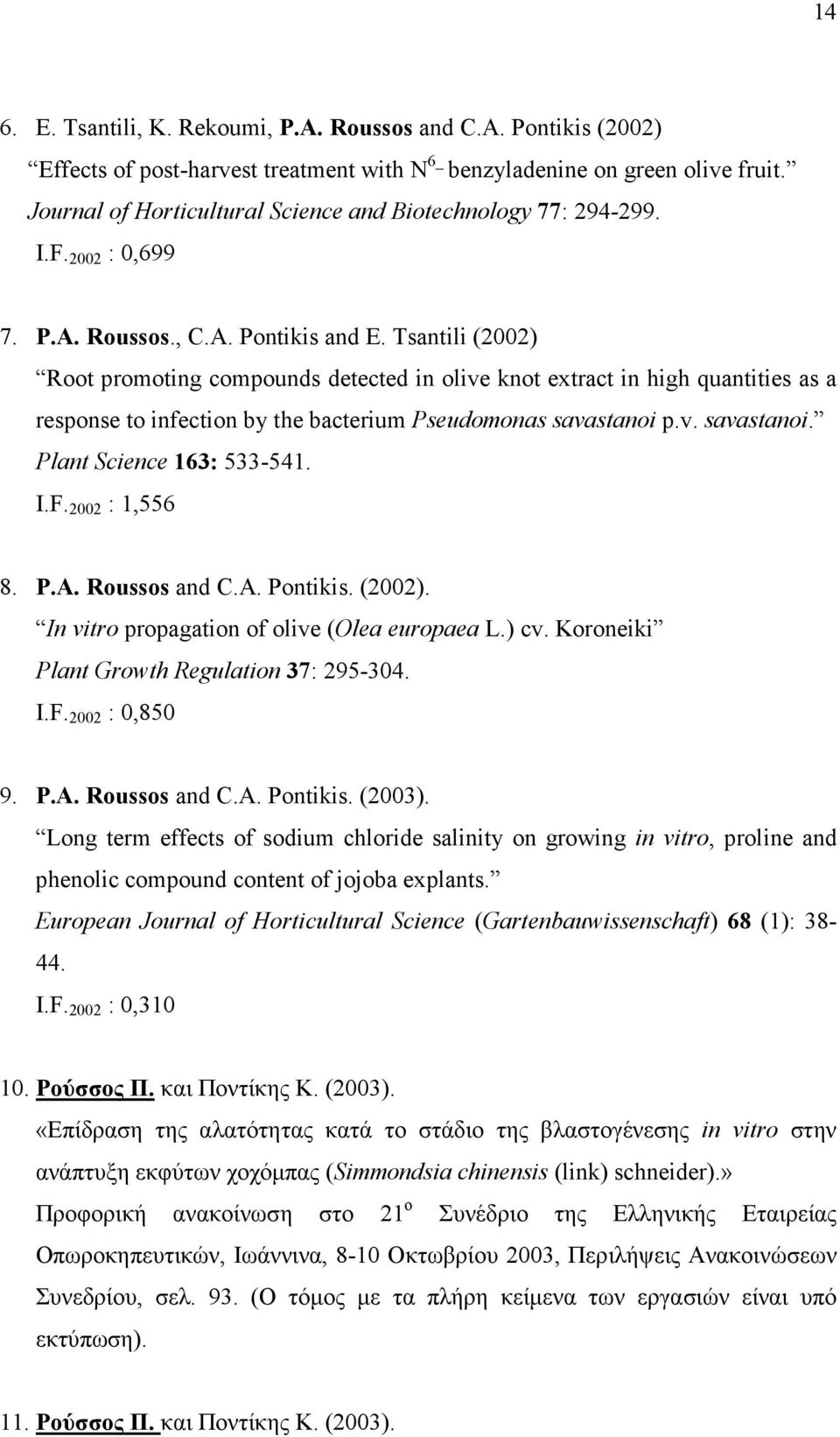 Tsantili (2002) Root promoting compounds detected in olive knot extract in high quantities as a response to infection by the bacterium Pseudomonas savastanoi p.v. savastanoi. Plant Science 163: 533-541.
