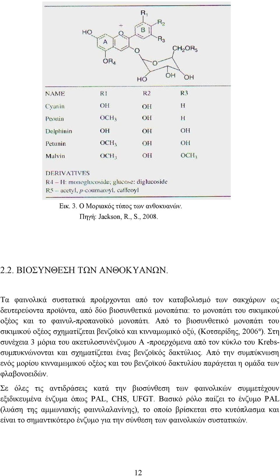 Από το βιοσυνθετικό μονοπάτι του σικιμικού οξέος σχηματίζεται βενζοϊκό και κινναμωμικό οξύ, (Κοτσερίδης, 2006 α).