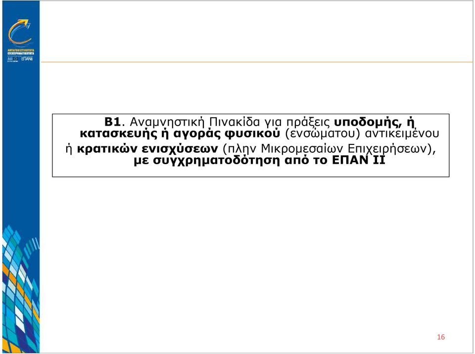 αντικειµένου ή κρατικών ενισχύσεων (πλην