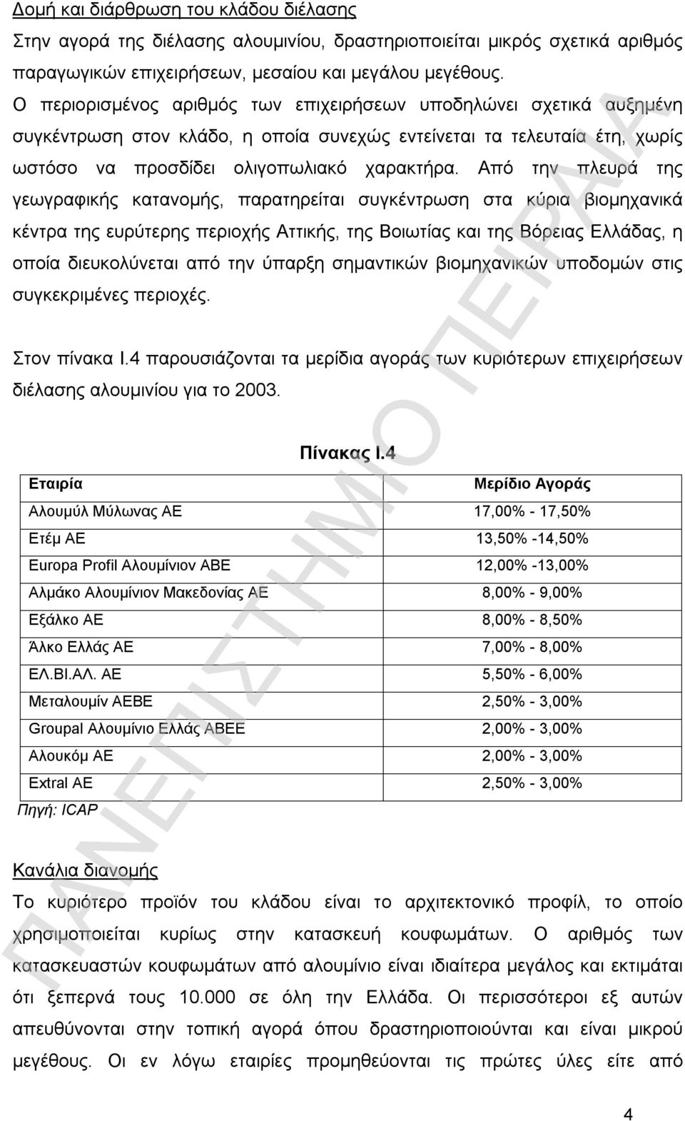 Από την πλευρά της γεωγραφικής κατανομής, παρατηρείται συγκέντρωση στα κύρια βιομηχανικά κέντρα της ευρύτερης περιοχής Αττικής, της Βοιωτίας και της Βόρειας Ελλάδας, η οποία διευκολύνεται από την