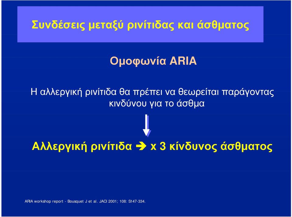 κινδύνου για το άσθμα Αλλεργική ρινίτιδα x 3 κίνδυνος