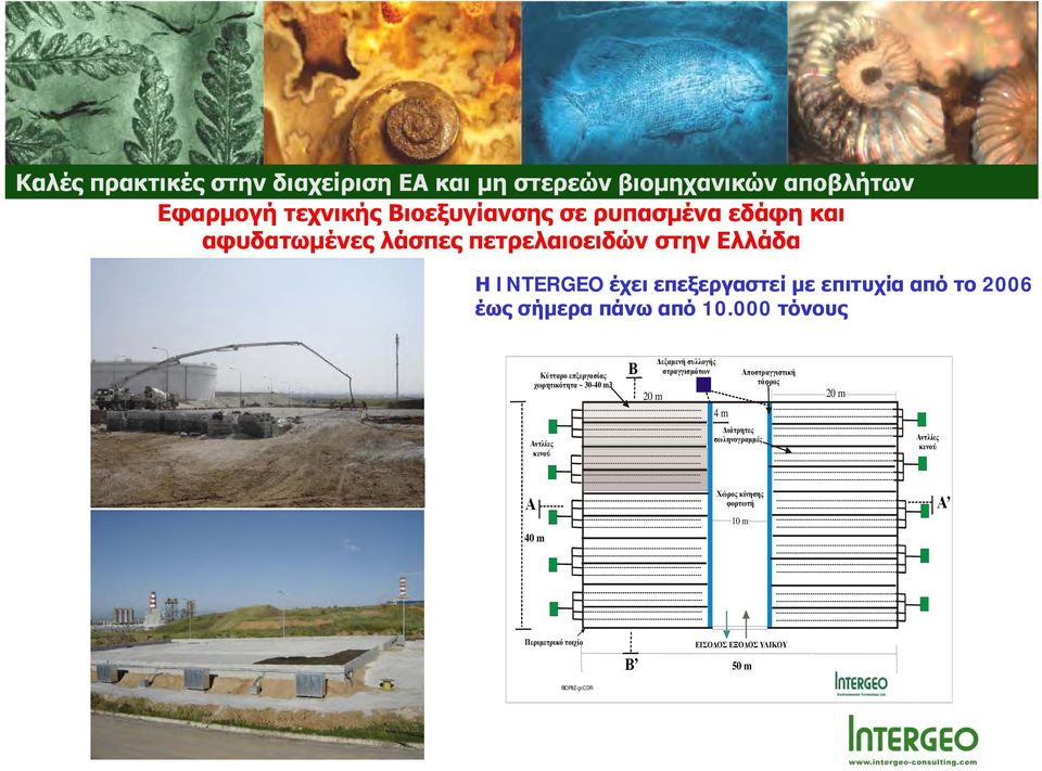 000 τόνους Κύτταρο επξεργασίας χωρητικότητα ~ 30-40 m3 Β 20 m Δεξαμενή συλλογής στραγγισμάτων 4 m Αποστραγγιστική