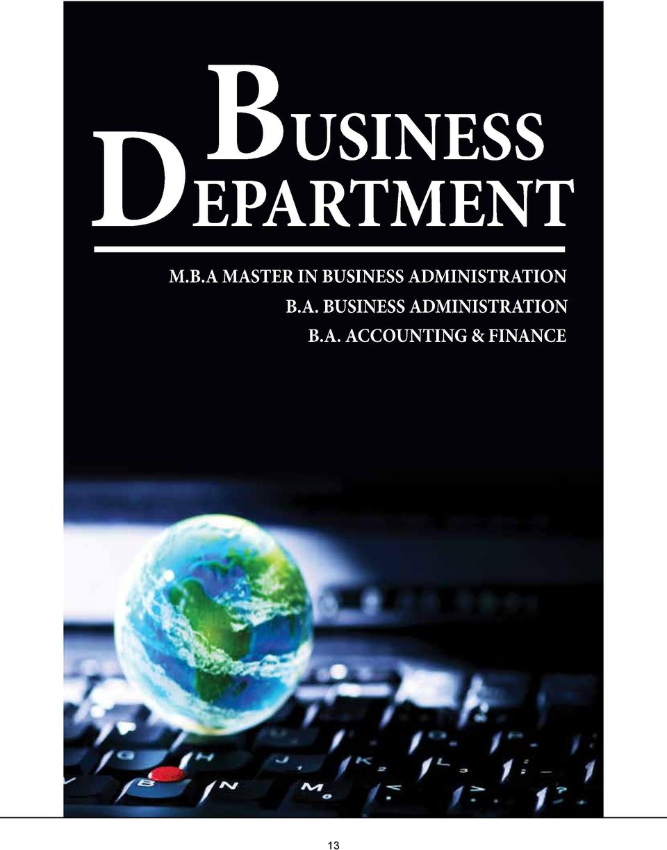 ADMINISTRATION B.A. BUSINESS ADMINISTRATION B.
