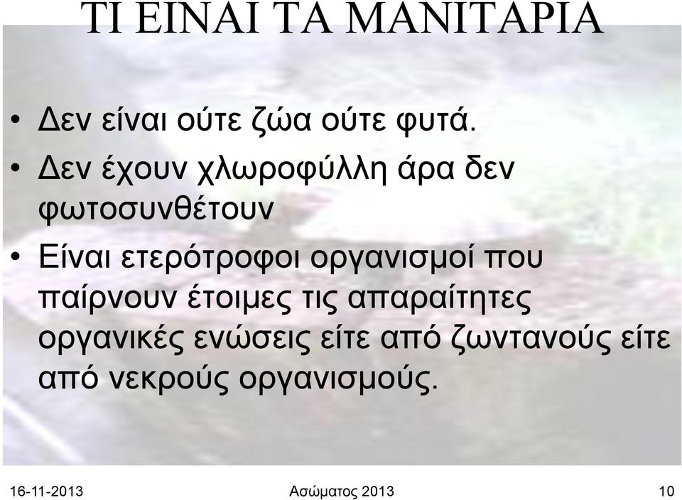 οργανισμοί που παίρνουν έτοιμες τις απαραίτητες οργανικές