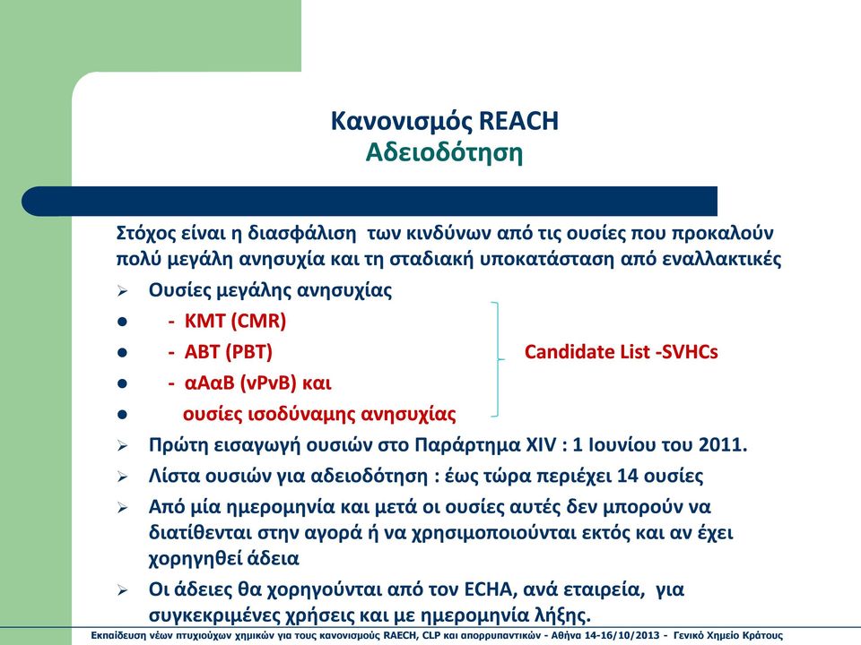 Παράρτημα ΧΙV : 1 Ιουνίου του 2011.