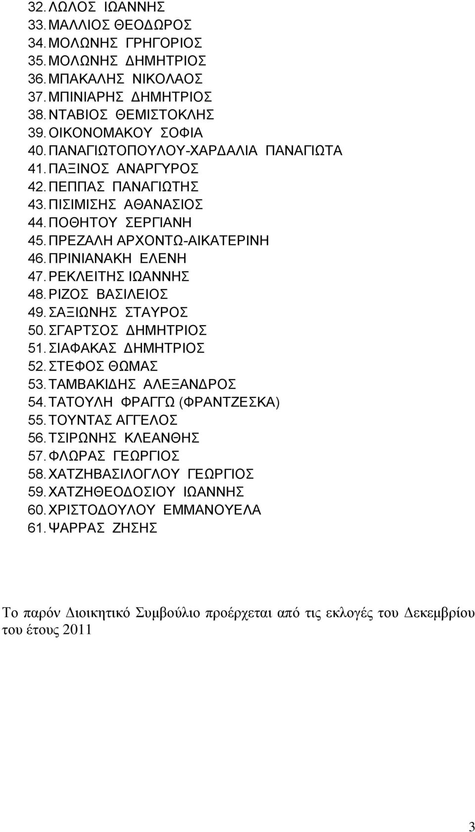 ΡΔΚΛΔΗΣΖ ΗΧΑΝΝΖ 48. ΡΗΕΟ ΒΑΗΛΔΗΟ 49. ΑΞΗΧΝΖ ΣΑΤΡΟ 50. ΓΑΡΣΟ ΓΖΜΖΣΡΗΟ 51. ΗΑΦΑΚΑ ΓΖΜΖΣΡΗΟ 52. ΣΔΦΟ ΘΧΜΑ 53. ΣΑΜΒΑΚΗΓΖ ΑΛΔΞΑΝΓΡΟ 54. ΣΑΣΟΤΛΖ ΦΡΑΓΓΧ (ΦΡΑΝΣΕΔΚΑ) 55. ΣΟΤΝΣΑ ΑΓΓΔΛΟ 56.