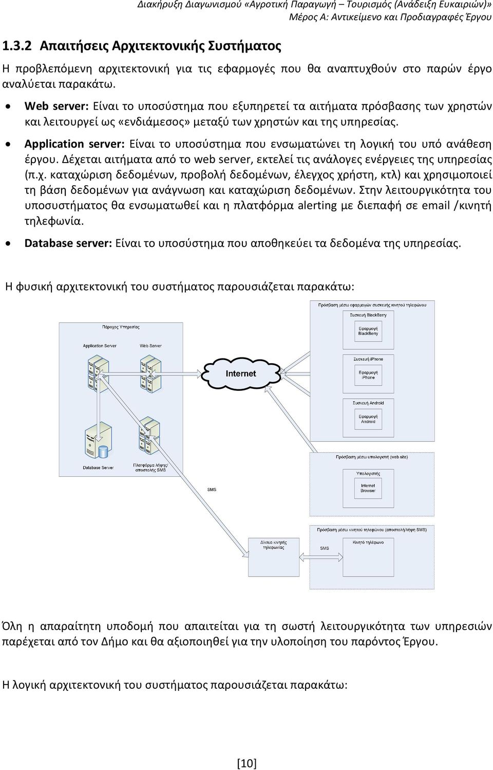 Application server: Είναι το υποσύστημα που ενσωματώνει τη λογική του υπό ανάθεση έργου. Δέχε