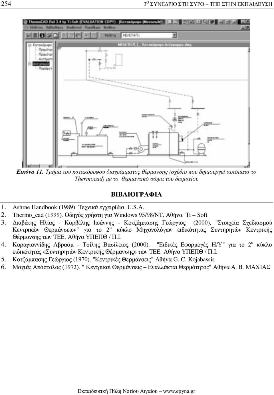 "Στοιχεία Σχεδιασμού Κεντρικών Θερμάνσεων" για το 2 ο κύκλο Μηχανολόγων ειδικότητας Συντηρητών Κεντρικής Θέρμανσης των ΤΕΕ. Αθήνα ΥΠΕΠΘ / Π.Ι. 4. Καραγιαννίδης Αβραάμ - Τσίλης Βασίλειος (2000).