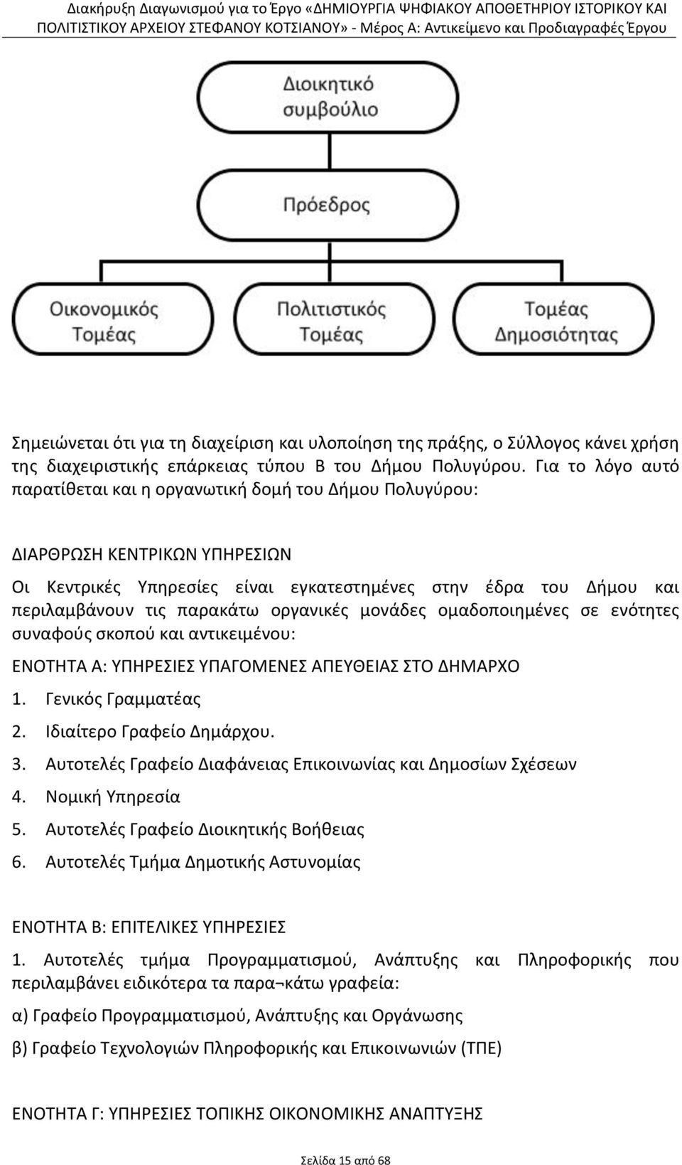 οργανικές μονάδες ομαδοποιημένες σε ενότητες συναφούς σκοπού και αντικειμένου: ΕΝΟΤΗΤΑ Α: ΥΠΗΡΕΣΙΕΣ ΥΠΑΓΟΜΕΝΕΣ ΑΠΕΥΘΕΙΑΣ ΣΤΟ ΔΗΜΑΡΧΟ 1. Γενικός Γραμματέας 2. Ιδιαίτερο Γραφείο Δημάρχου. 3.