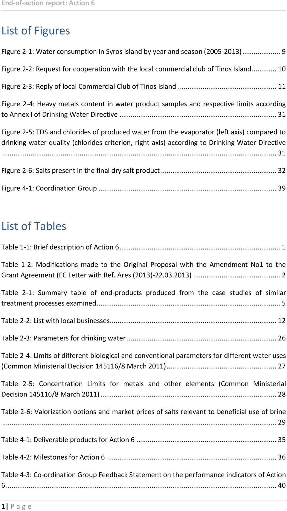 .. 31 Figure 2-5: TDS and chlorides of produced water from the evaporator (left axis) compared to drinking water quality (chlorides criterion, right axis) according to Drinking Water Directive.