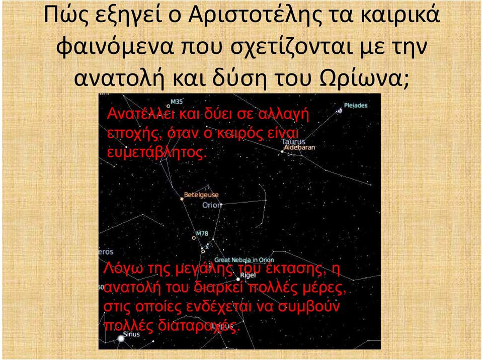 ο καιρός είναι ευμετάβλητος.