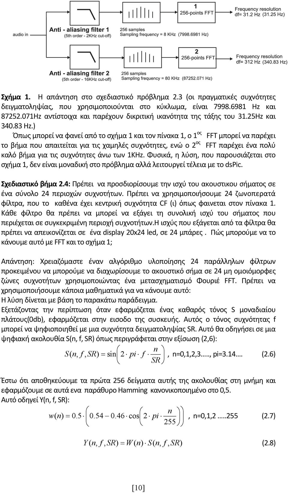 ) Όπως μπορεί να φανεί από το σχήμα 1 και τον πίνακα 1, ο 1 ος FFT μπορεί να παρέχει το βήμα που απαιτείται για τις χαμηλές συχνότητες, ενώ ο 2 ος FFT παρέχει ένα πολύ καλό βήμα για τις συχνότητες