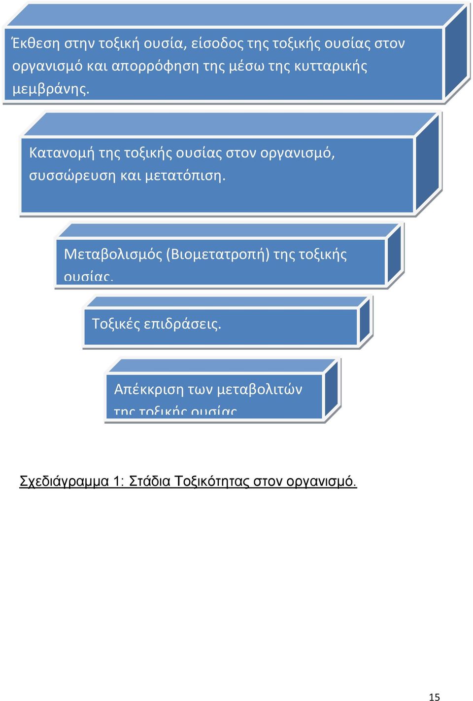 Κατανομή της τοξικής ουσίας στον οργανισμό, συσσώρευση και μετατόπιση.