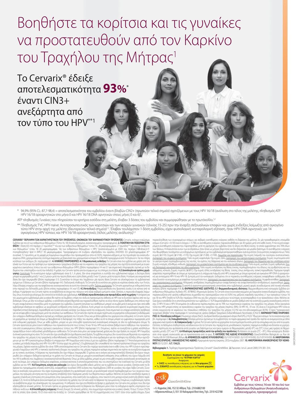 στο μήνα 0 και HPV 16/18 DNA αρνητικών στους μήνες 0 και 6) 1. ATP πληθυσμός: Γυναίκες που πληρούσαν τα κριτήρια εισόδου στη μελέτη, έλαβαν 3 δόσεις του εμβολίου και συμμορφώθηκαν με το πρωτόκολλο.