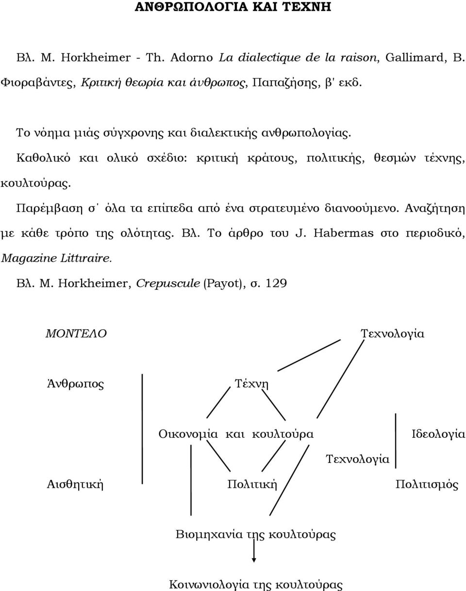 Παρέµβαση σ όλα τα επίπεδα από ένα στρατευµένο διανοούµενο. Αναζήτηση µε κάθε τρόπο της ολότητας. Βλ. Το άρθρο του J. Habermas στο περιοδικό, Ma