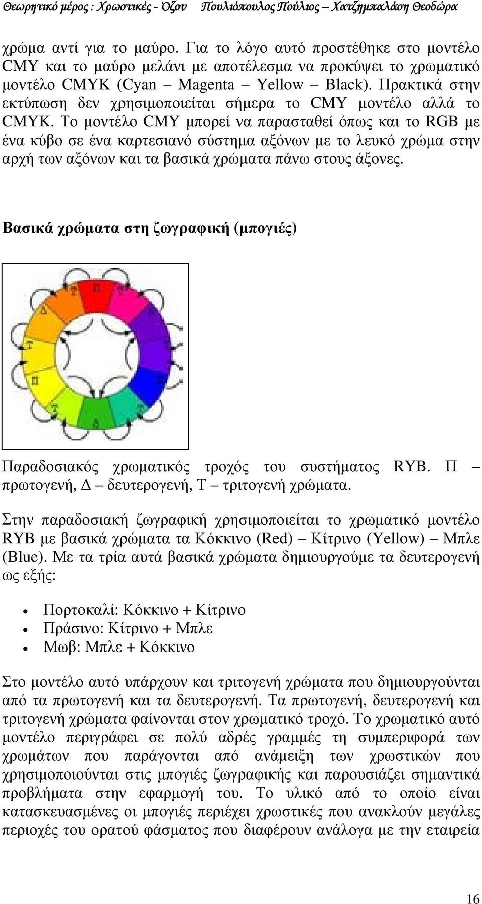 Το µοντέλο CMY µπορεί να παρασταθεί όπως και το RGB µε ένα κύβο σε ένα καρτεσιανό σύστηµα αξόνων µε το λευκό χρώµα στην αρχή των αξόνων και τα βασικά χρώµατα πάνω στους άξονες.