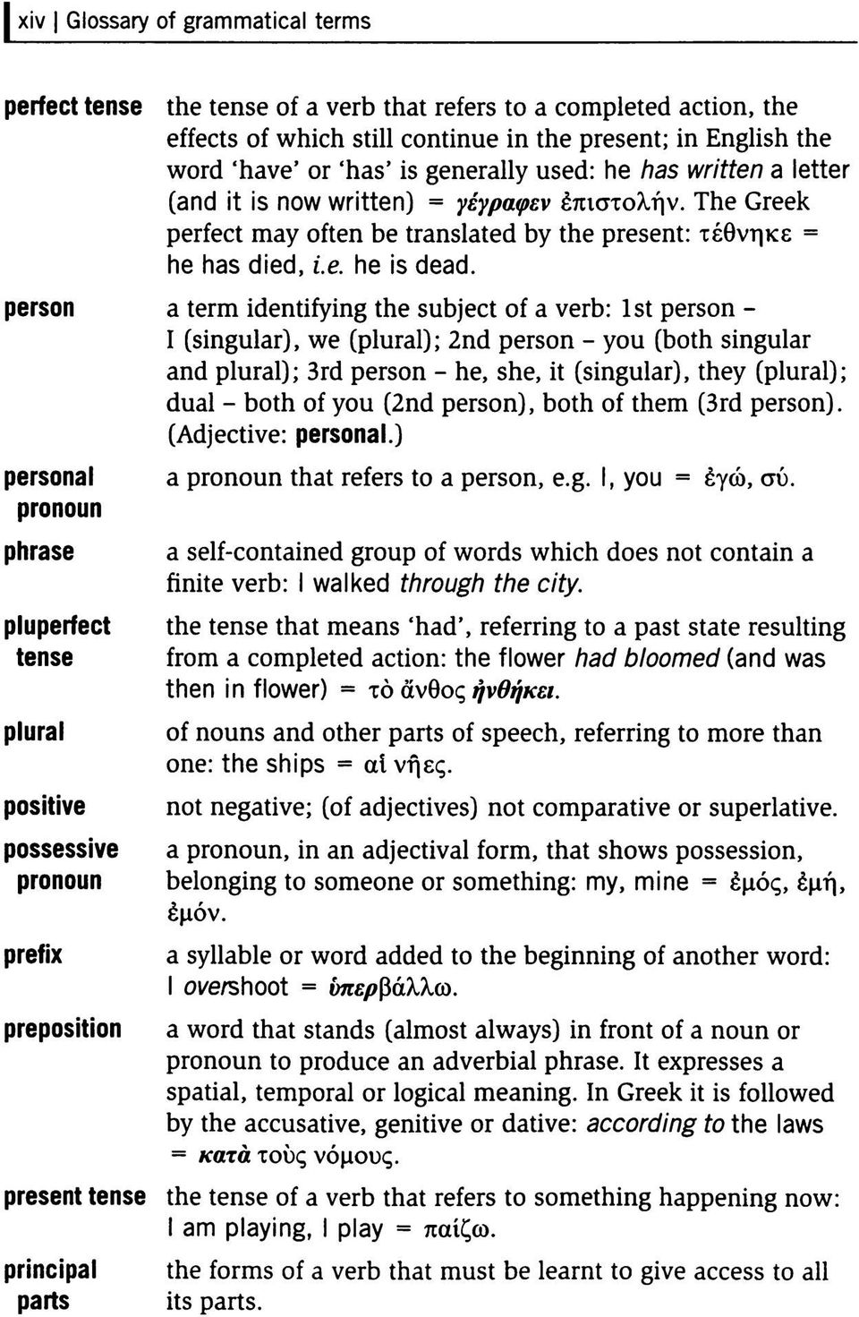 person a term identifying the subject of a verb: 1st person - I (singular), we (plural); 2nd person - you (both singular and plural); 3rd person - he, she, it (singular), they (plural); dual - both