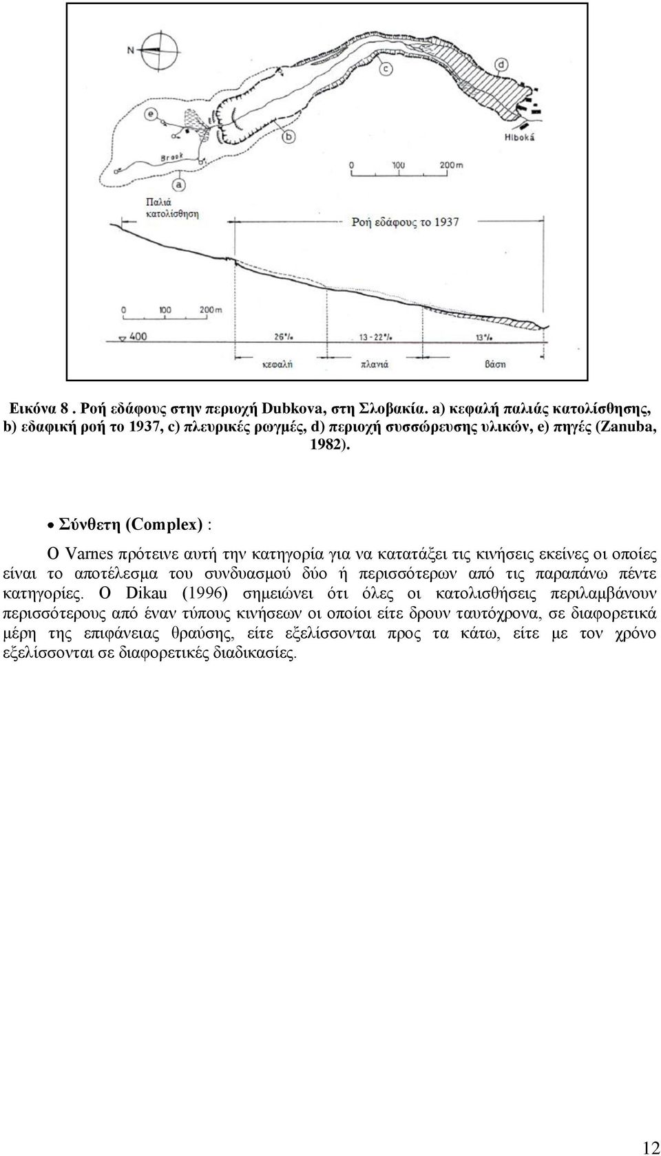 Σύνθετη (Complex) : Ο Varnes πρότεινε αυτή την κατηγορία για να κατατάξει τις κινήσεις εκείνες οι οποίες είναι το αποτέλεσμα του συνδυασμού δύο ή περισσότερων από