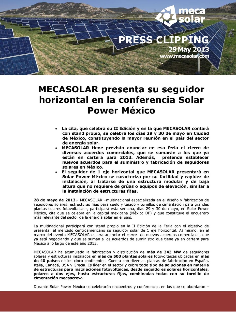 mayo en Ciudad de México, constituyendo la mayor reunión en el país del sector de energía solar.