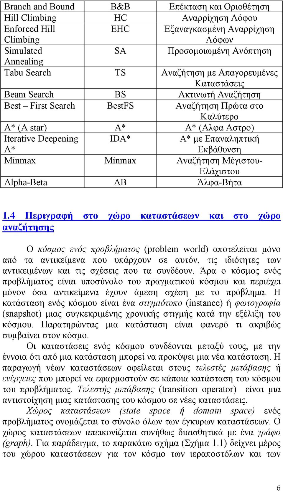 Επαναληπτική Εκβάθυνση Minmax Minmax Αναζήτηση Μέγιστου- Ελάχιστου Alpha-Beta AB Άλφα-Βήτα 1.