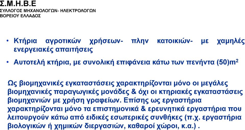 θηεξηαθέο εγθαηαζηάζεηο βηνκεραληώλ κε ρξήζε γξαθείσλ.