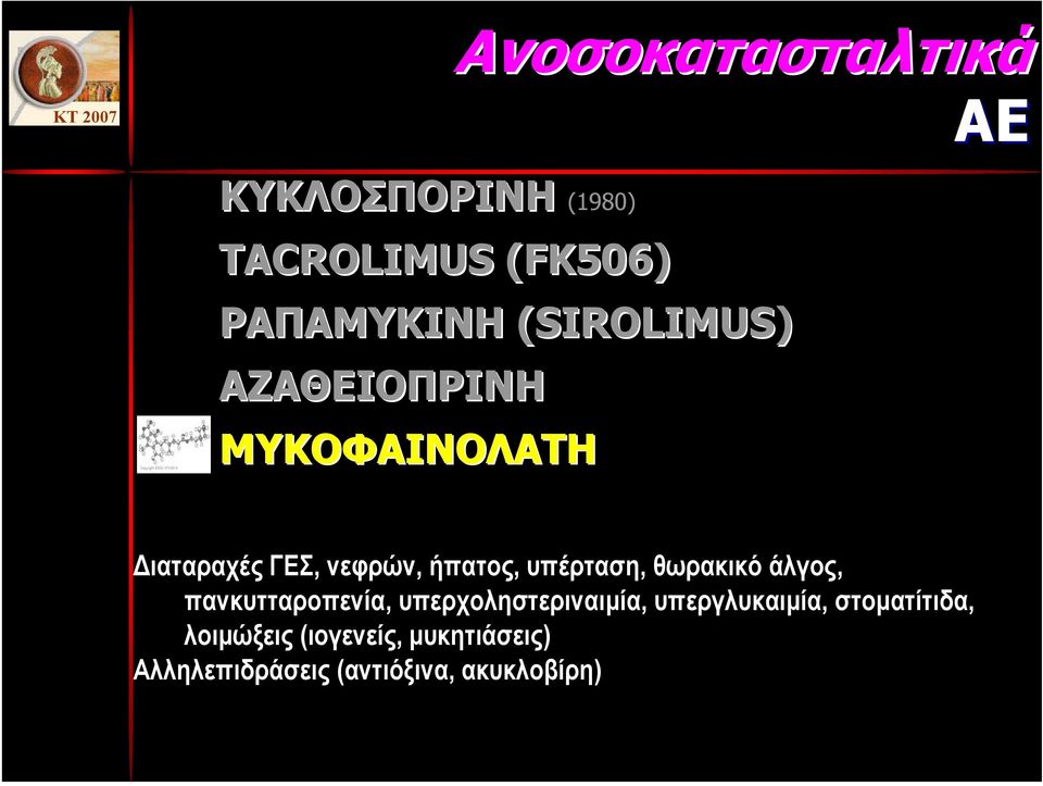 υπέρταση, θωρακικό άλγος, πανκυτταροπενία, υπερχοληστεριναιµία, υπεργλυκαιµία,