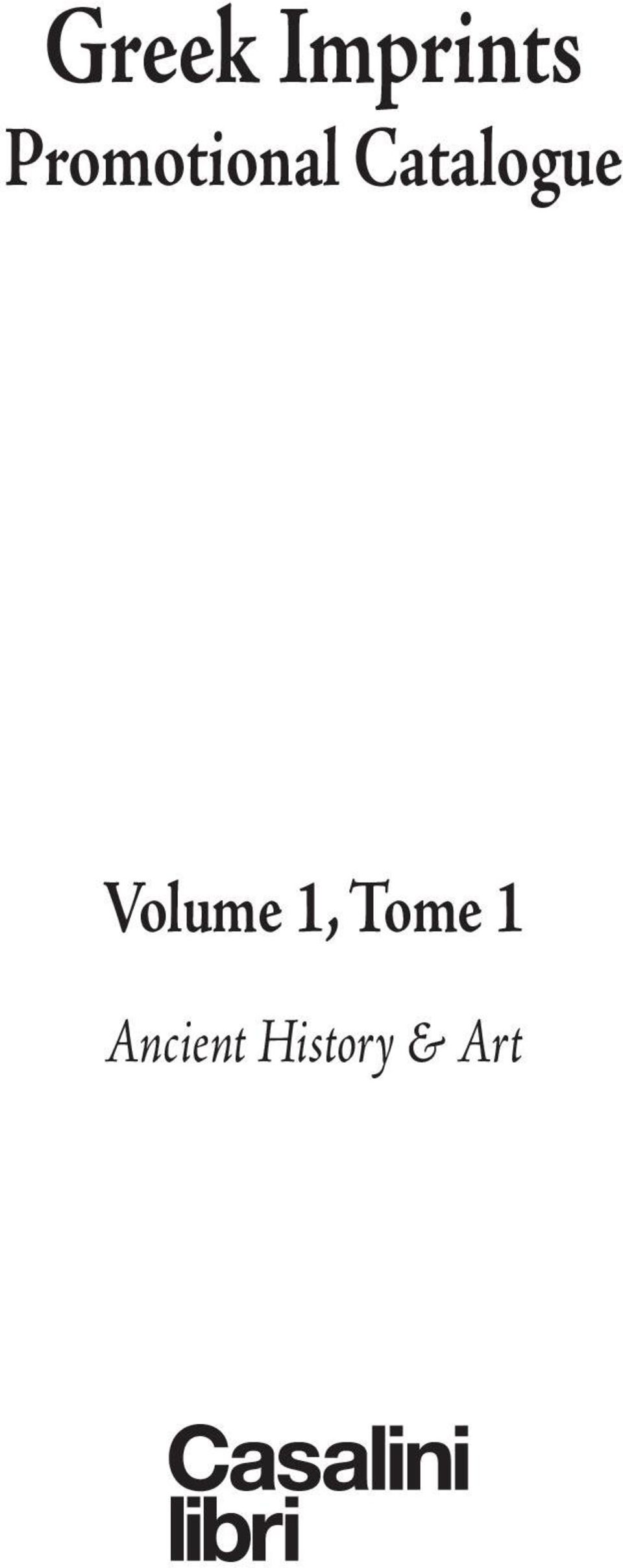 Catalogue Volume