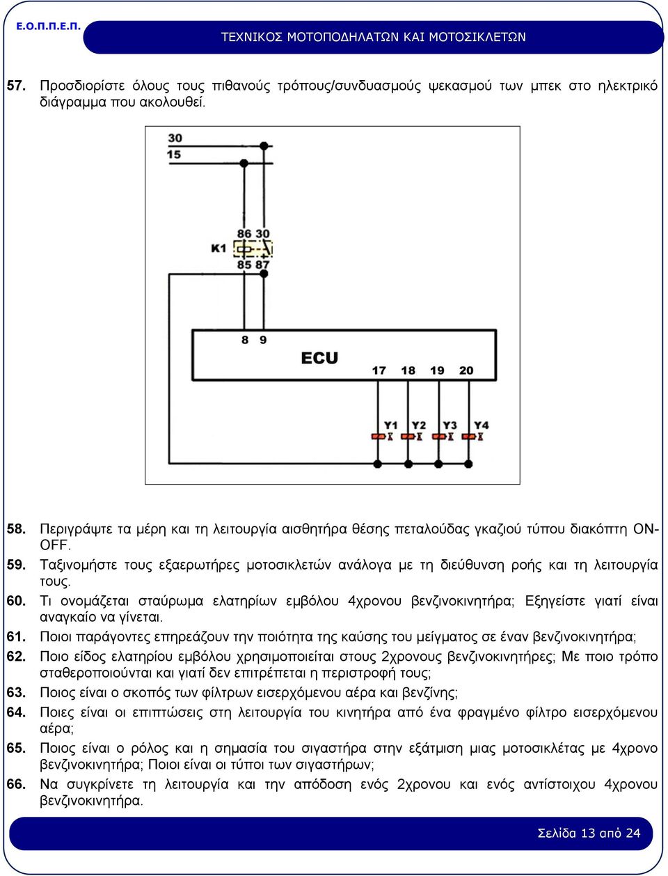 Τι ονομάζεται σταύρωμα ελατηρίων εμβόλου 4χρονου βενζινοκινητήρα; Εξηγείστε γιατί είναι αναγκαίο να γίνεται. 61.