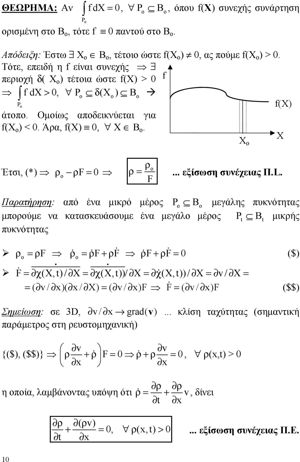 .. εξίσωση συνέχειας Π.L.