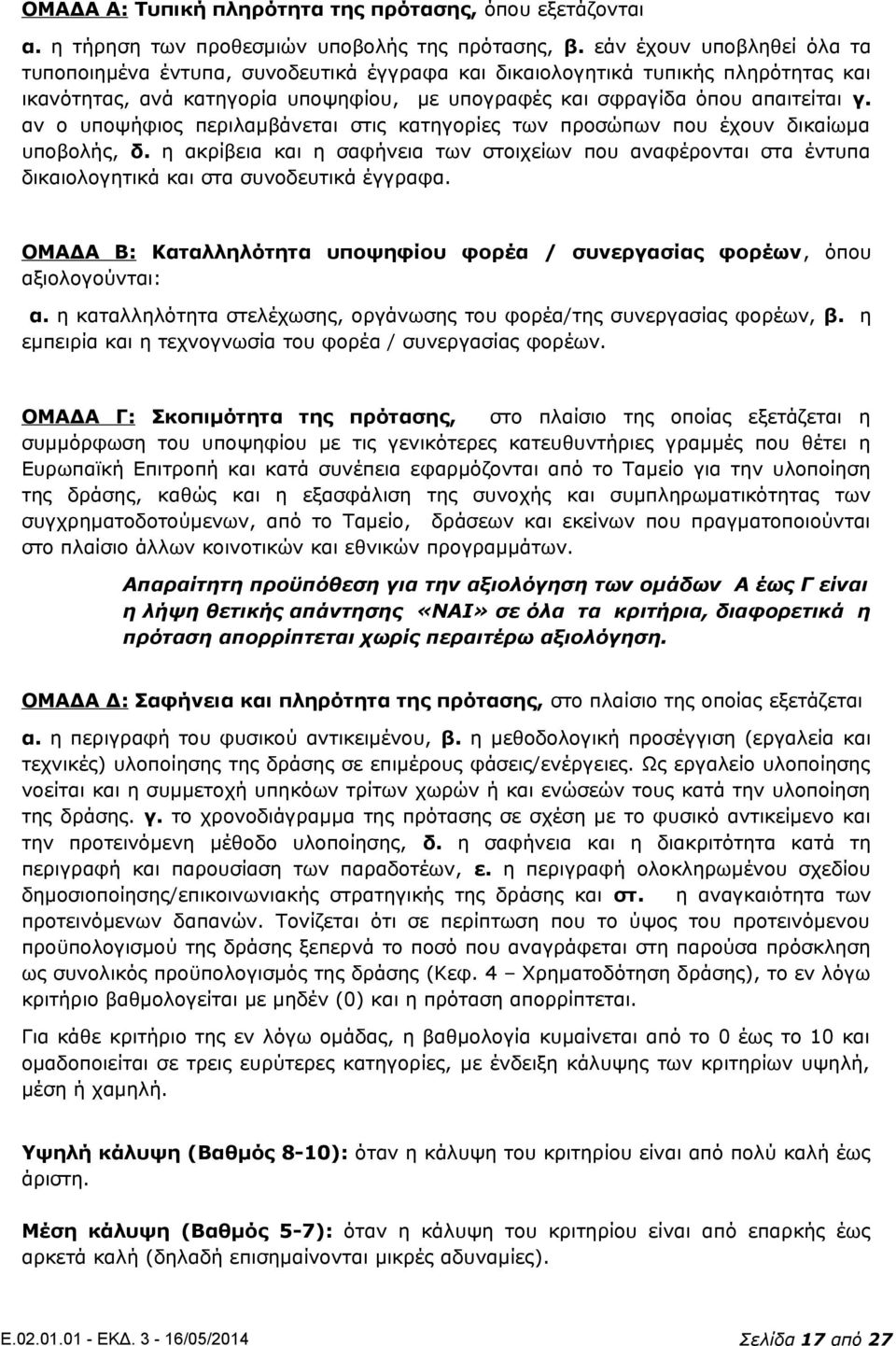 αν ο υποψήφιος περιλαμβάνεται στις κατηγορίες των προσώπων που έχουν δικαίωμα υποβολής, δ.