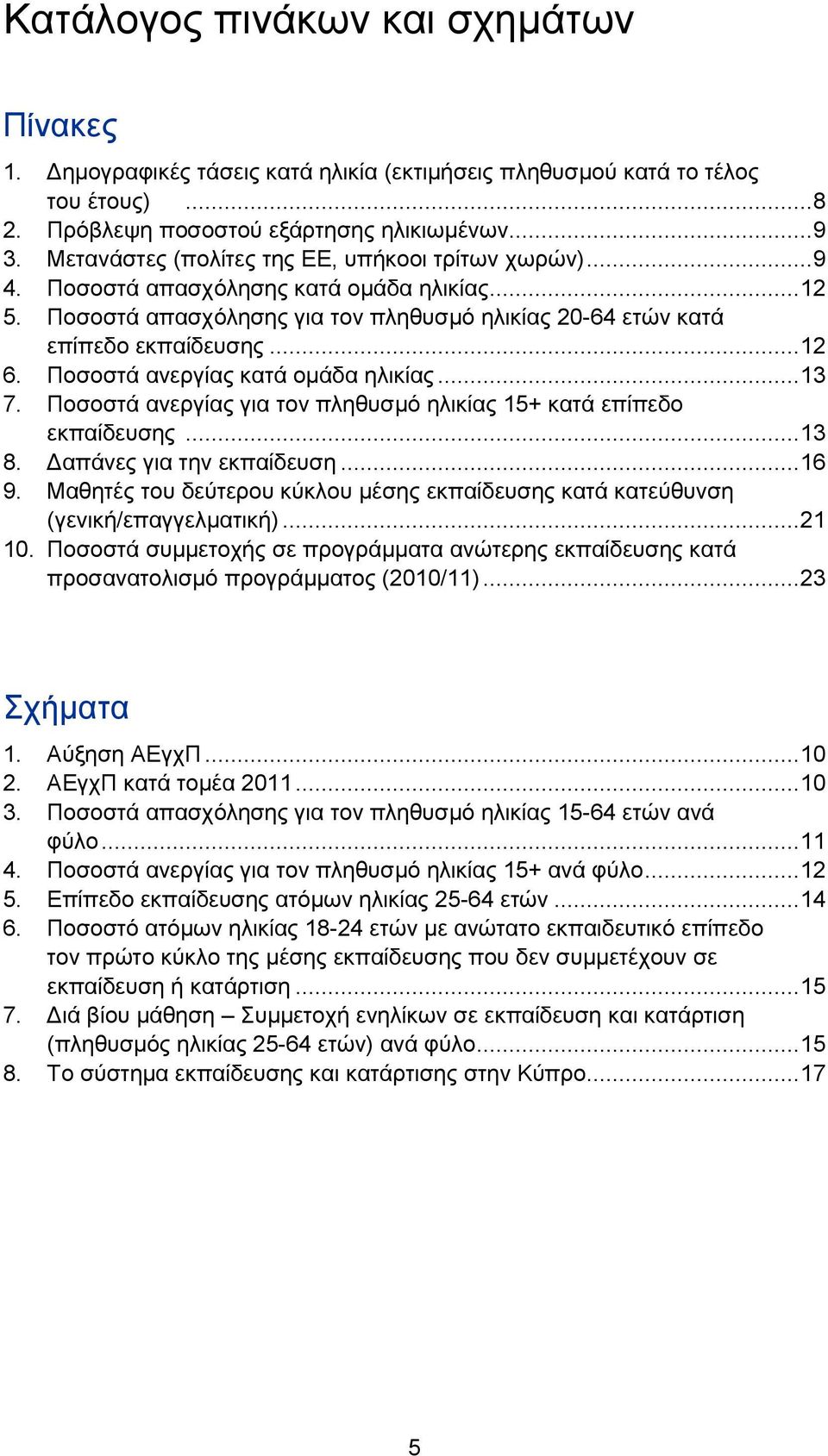 Ποσοστά ανεργίας κατά ομάδα ηλικίας... 13 7. Ποσοστά ανεργίας για τον πληθυσμό ηλικίας 15+ κατά επίπεδο εκπαίδευσης... 13 8. Δαπάνες για την εκπαίδευση... 16 9.