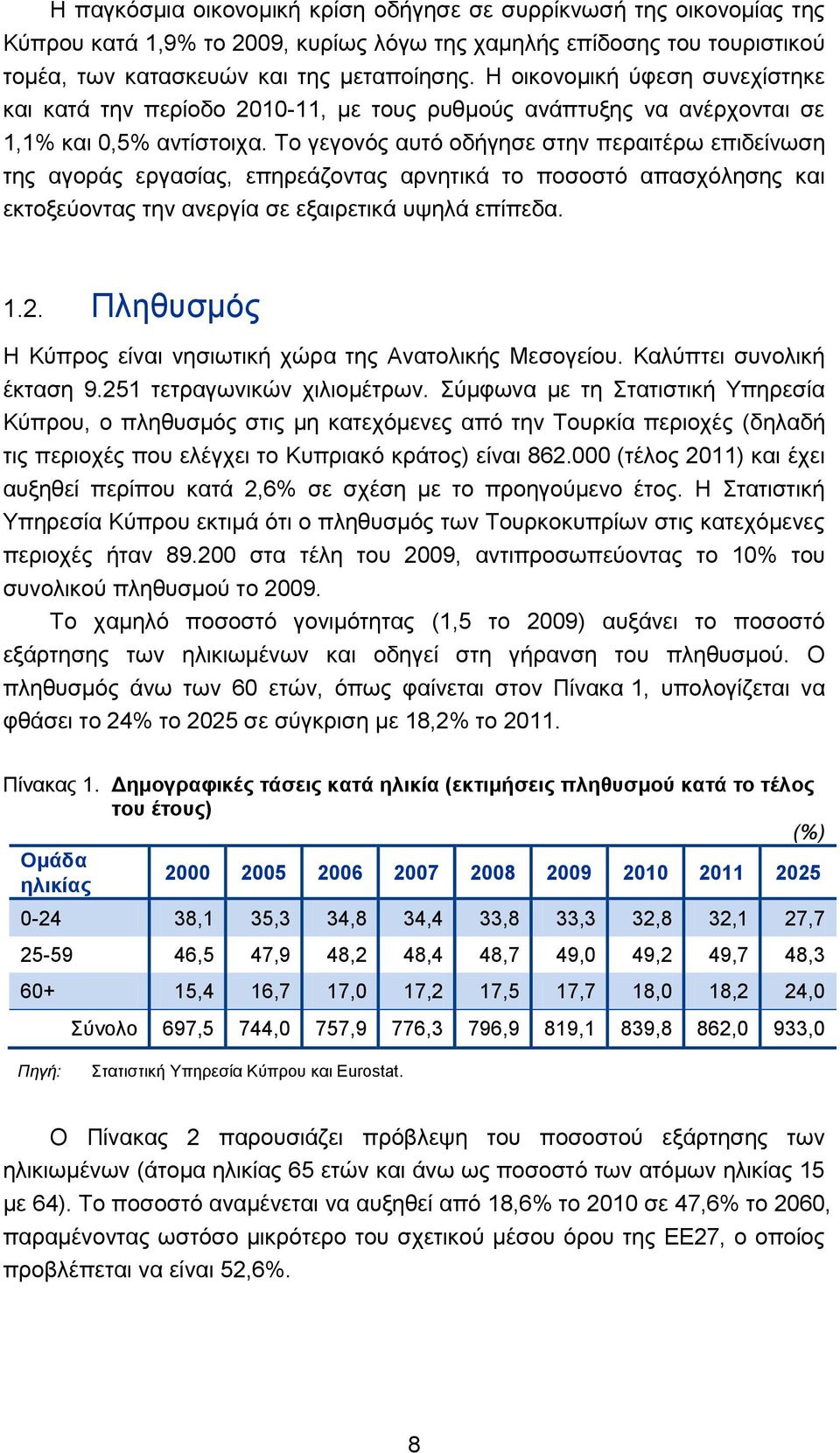 Το γεγονός αυτό οδήγησε στην περαιτέρω επιδείνωση της αγοράς εργασίας, επηρεάζοντας αρνητικά το ποσοστό απασχόλησης και εκτοξεύοντας την ανεργία σε εξαιρετικά υψηλά επίπεδα. 1.2.