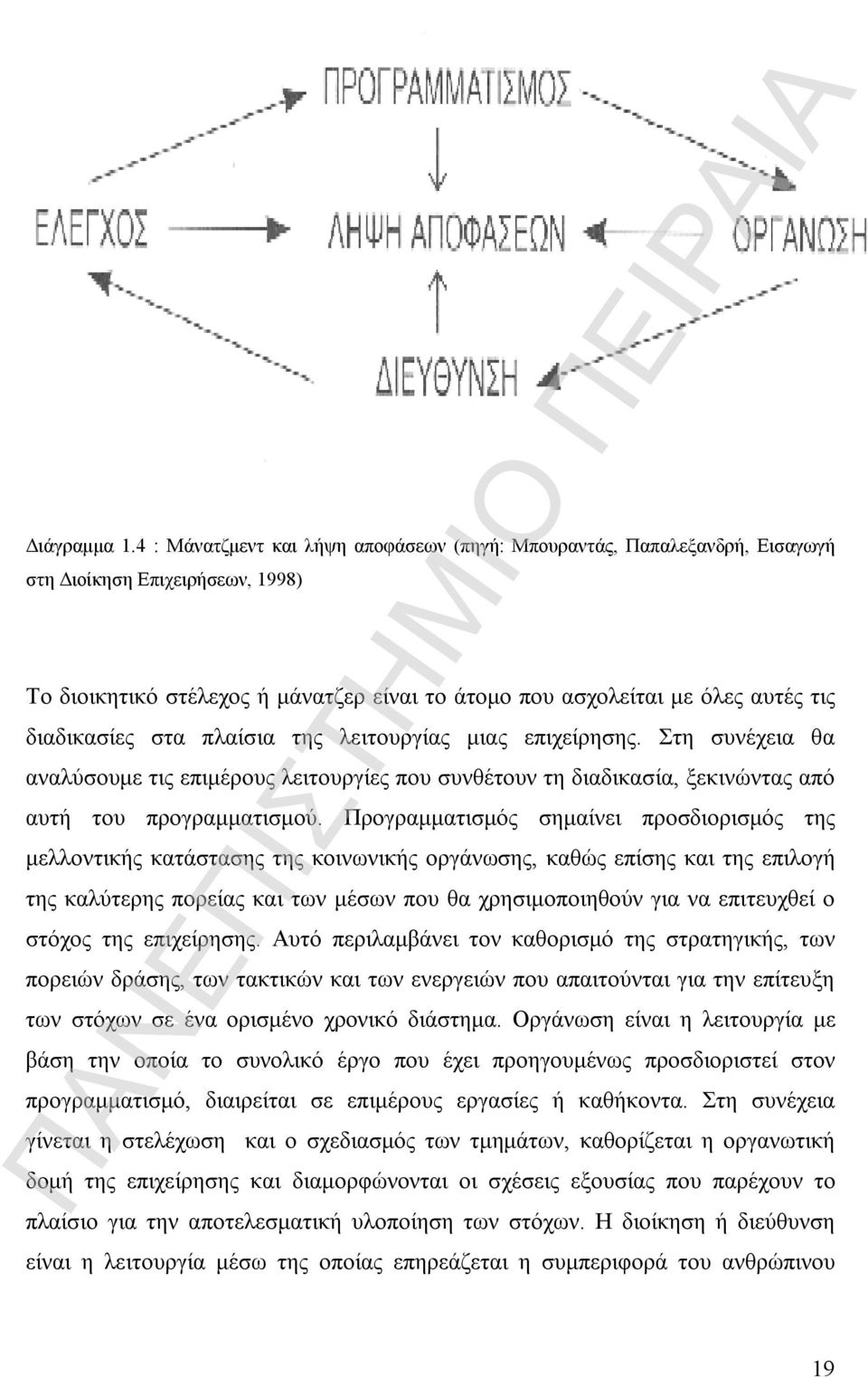 διαδικασίες στα πλαίσια της λειτουργίας μιας επιχείρησης. Στη συνέχεια θα αναλύσουμε τις επιμέρους λειτουργίες που συνθέτουν τη διαδικασία, ξεκινώντας από αυτή του προγραμματισμού.