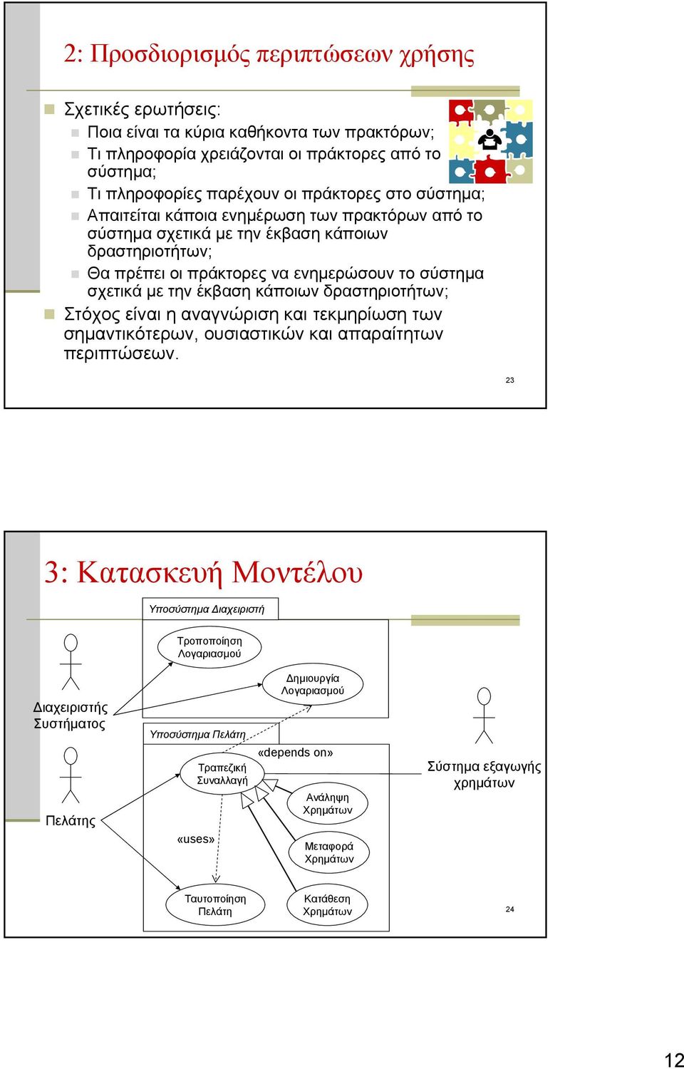 δραστηριοτήτων; Στόχος είναι η αναγνώριση και τεκμηρίωση των σημαντικότερων, ουσιαστικών και απαραίτητων περιπτώσεων.