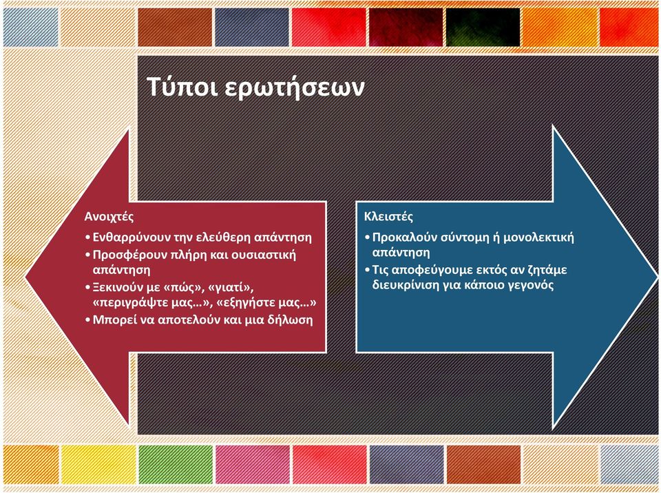 «περιγράψτε μας», «εξηγήστε μας» Μπορεί να αποτελούν και μια δήλωση