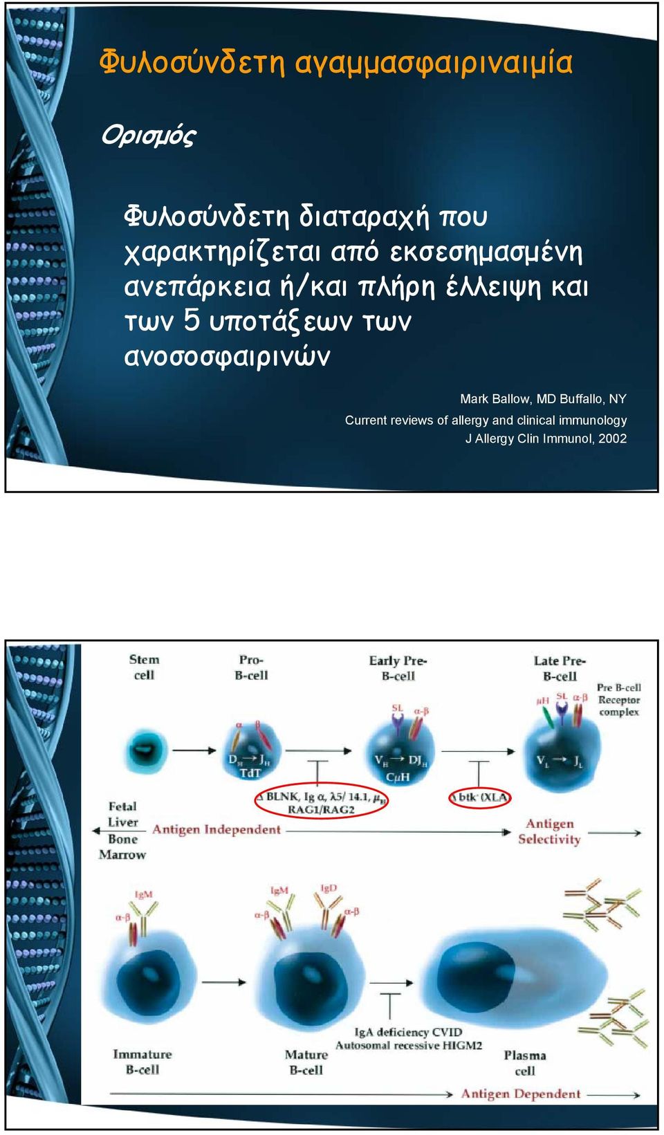 των 5 υποτάξεων των ανοσοσφαιρινών Mark Ballow, MD Buffallo, NY