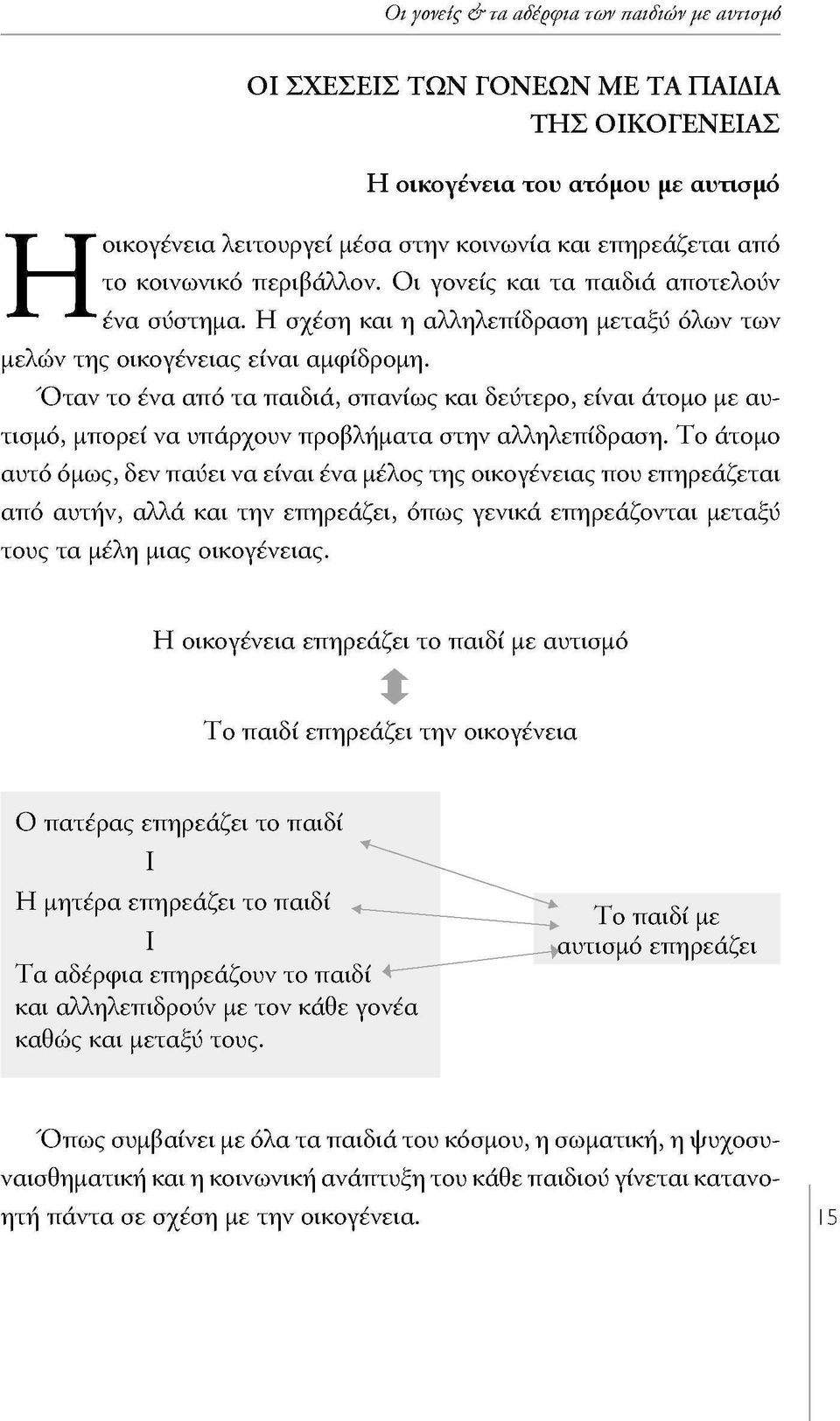 Όταν το ένα από τα παιδιά, σπανίως και δεύτερο, είναι άτομο με αυτισμό, μπορεί να υπάρχουν προβλήματα στην αλληλεπίδραση.