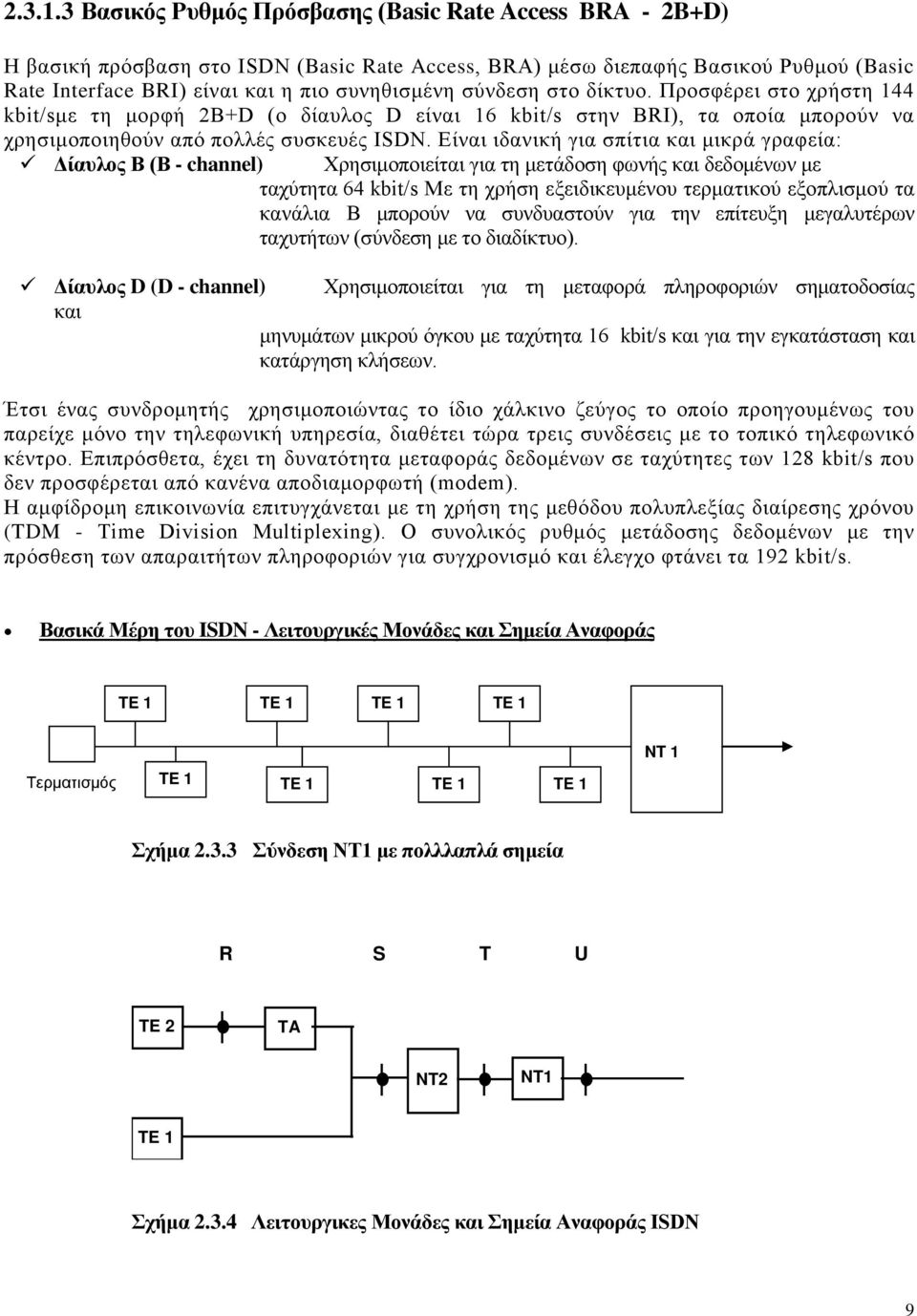 σύνδεση στο δίκτυο. Προσφέρει στο χρήστη 144 kbit/sμε τη μορφή 2B+D (ο δίαυλος D είναι 16 kbit/s στην BRI), τα οποία μπορούν να χρησιμοποιηθούν από πολλές συσκευές ISDN.