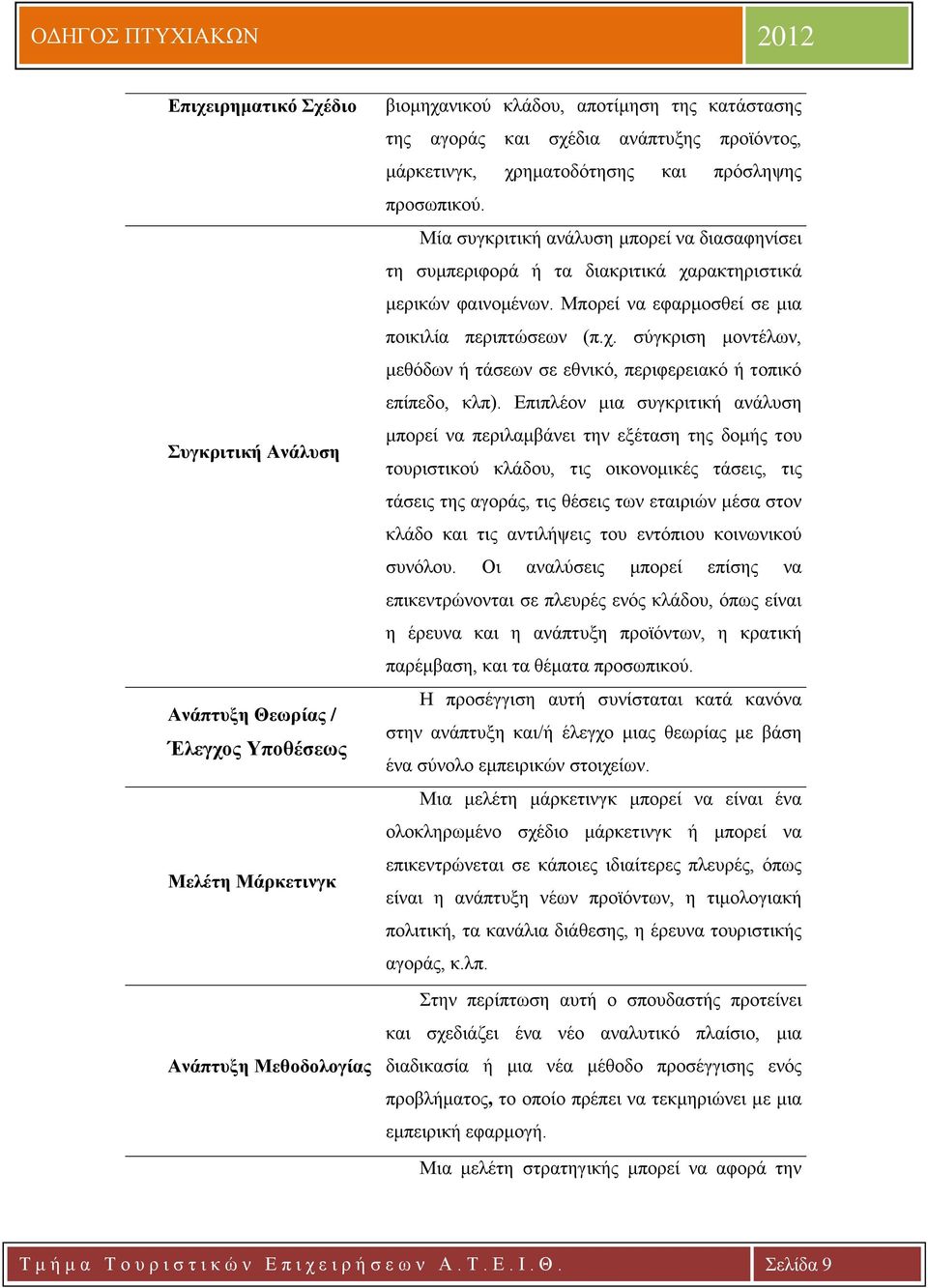 Μπορεί να εφαρμοσθεί σε μια ποικιλία περιπτώσεων (π.χ. σύγκριση μοντέλων, μεθόδων ή τάσεων σε εθνικό, περιφερειακό ή τοπικό επίπεδο, κλπ).