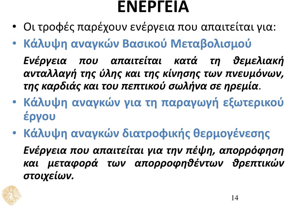 πεπτικού σωλήνα σε ηρεμία.