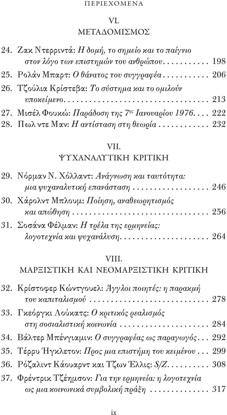 Νόρμαν Ν. Χόλλαντ: Ανάγνωση και ταυτότητα: μια ψυχαναλυτική επανάσταση... 246 30. Χάρολντ Μπλουμ: Ποίηση, αναθεωρητισμός και απώθηση... 256 31.