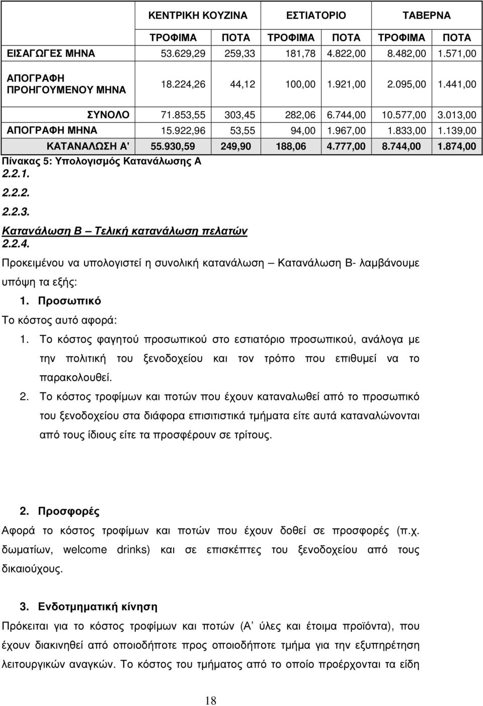 744,00 1.874,00 Πίνακας 5: Υπολογισµός Κατανάλωσης Α 2.2.1. 2.2.2. 2.2.3. Κατανάλωση Β Τελική κατανάλωση πελατών 2.2.4. Προκειµένου να υπολογιστεί η συνολική κατανάλωση Κατανάλωση Β- λαµβάνουµε υπόψη τα εξής: 1.