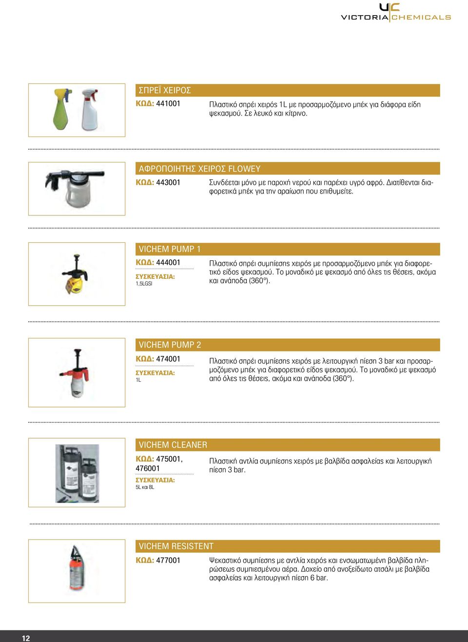 VICHEM PUMP 1 ΚΩΔ: 444001 1,5LGSI Πλαστικό σπρέι συμπίεσης χειρός με προσαρμοζόμενο μπέκ για διαφορετικό είδος ψεκασμού. Το μοναδικό με ψεκασμό από όλες τις θέσεις, ακόμα και ανάποδα (360 ).