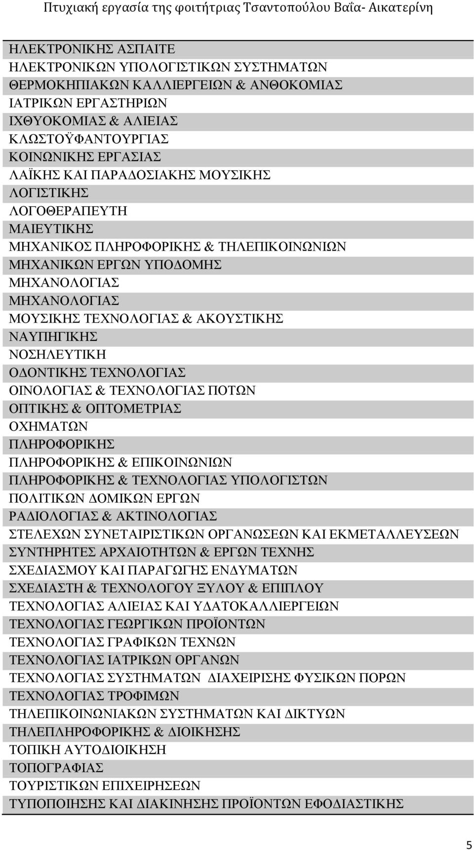 ΝΟΣΗΛΕΥΤΙΚΗ ΟΔΟΝΤΙΚΗΣ ΤΕΧΝΟΛΟΓΙΑΣ ΟΙΝΟΛΟΓΙΑΣ & ΤΕΧΝΟΛΟΓΙΑΣ ΠΟΤΩΝ ΟΠΤΙΚΗΣ & ΟΠΤΟΜΕΤΡΙΑΣ ΟΧΗΜΑΤΩΝ ΠΛΗΡΟΦΟΡΙΚΗΣ ΠΛΗΡΟΦΟΡΙΚΗΣ & ΕΠΙΚΟΙΝΩΝΙΩΝ ΠΛΗΡΟΦΟΡΙΚΗΣ & ΤΕΧΝΟΛΟΓΙΑΣ ΥΠΟΛΟΓΙΣΤΩΝ ΠΟΛΙΤΙΚΩΝ ΔΟΜΙΚΩΝ ΕΡΓΩΝ