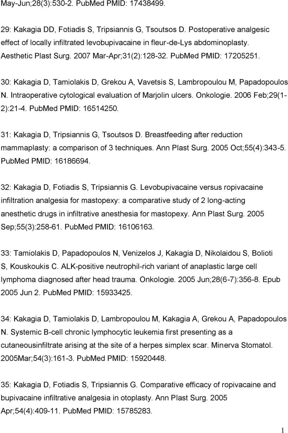 Intraoperative cytological evaluation of Marjolin ulcers. Onkologie. 2006 Feb;29(1-2):21-4. PubMed PMID: 16514250. 31: Kakagia D, Tripsiannis G, Tsoutsos D.