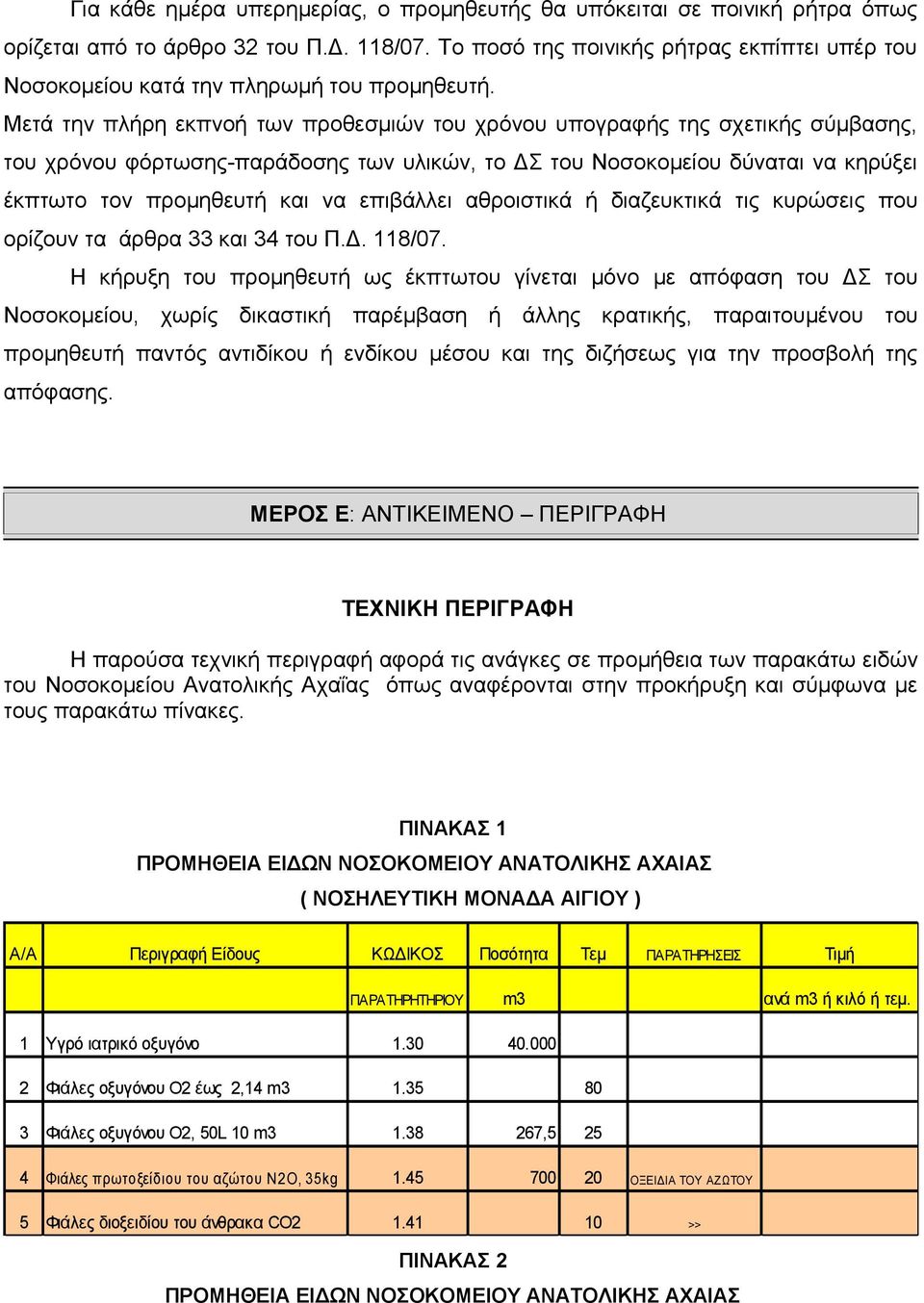 Μετά την πλήρη εκπνοή των προθεσμιών του χρόνου υπογραφής της σχετικής σύμβασης, του χρόνου φόρτωσης-παράδοσης των υλικών, το ΔΣ του Νοσοκομείου δύναται να κηρύξει έκπτωτο τον προμηθευτή και να