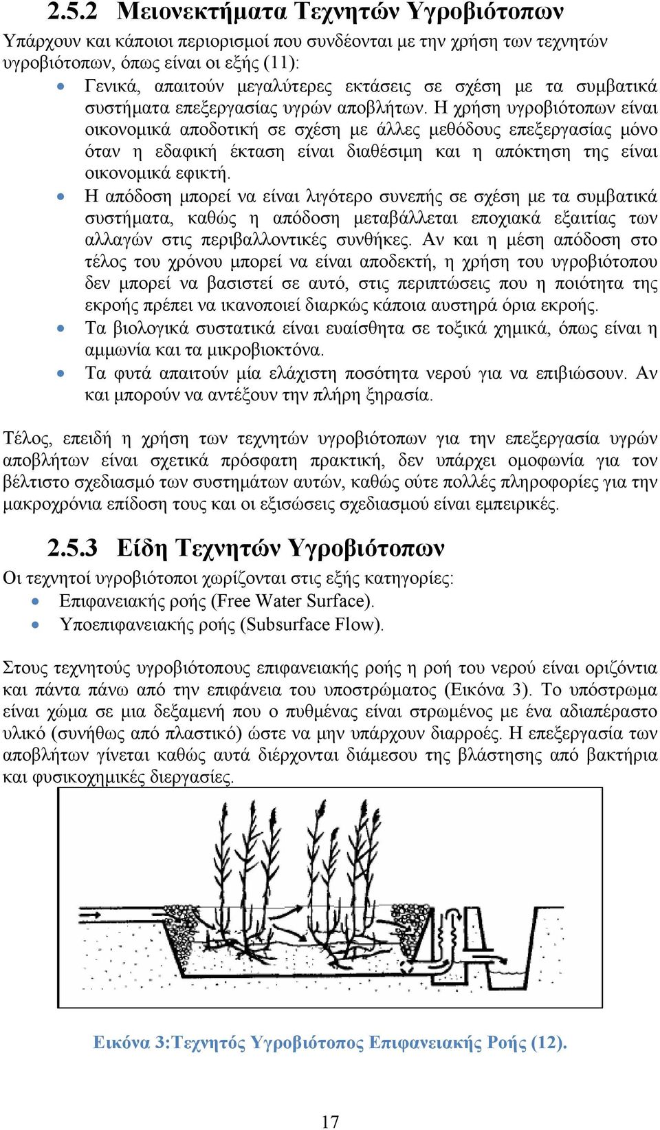 Η χρήση υγροβιότοπων είναι οικονομικά αποδοτική σε σχέση με άλλες μεθόδους επεξεργασίας μόνο όταν η εδαφική έκταση είναι διαθέσιμη και η απόκτηση της είναι οικονομικά εφικτή.